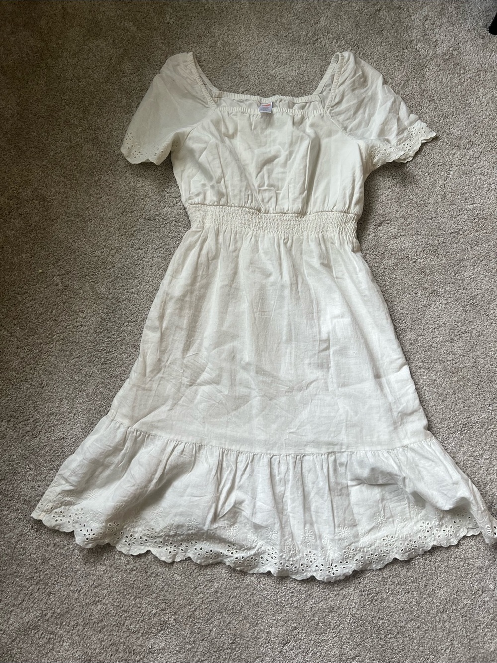 Gymboree Cream Eyelet-Trim Cotton Dress